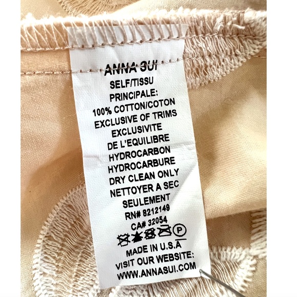 ANNA SUI Cupid and Fairy Beige Cotton Crocheted Lace Blouse - L - Picture 12 of 15